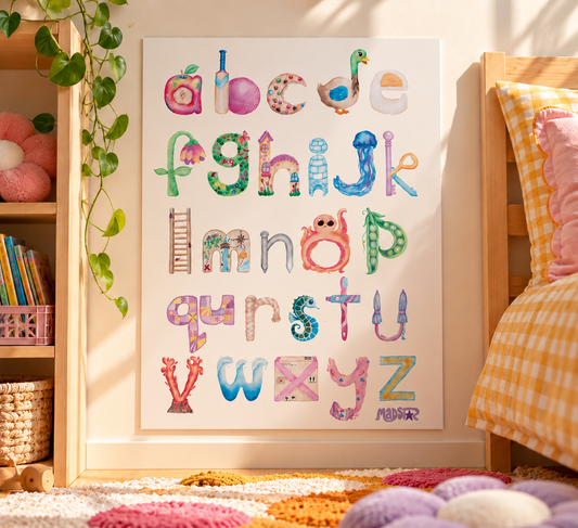Mnemonic Alphabet Poster - A2 PHYSICAL PRINT